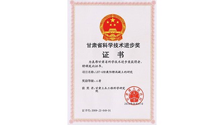 2009甘肃省科技进步二等奖